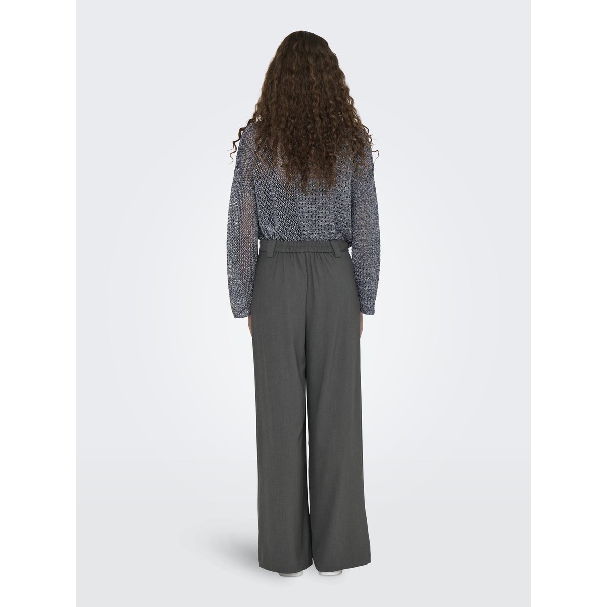 Pantalon À Jambe Large dark grey melange, ONLY