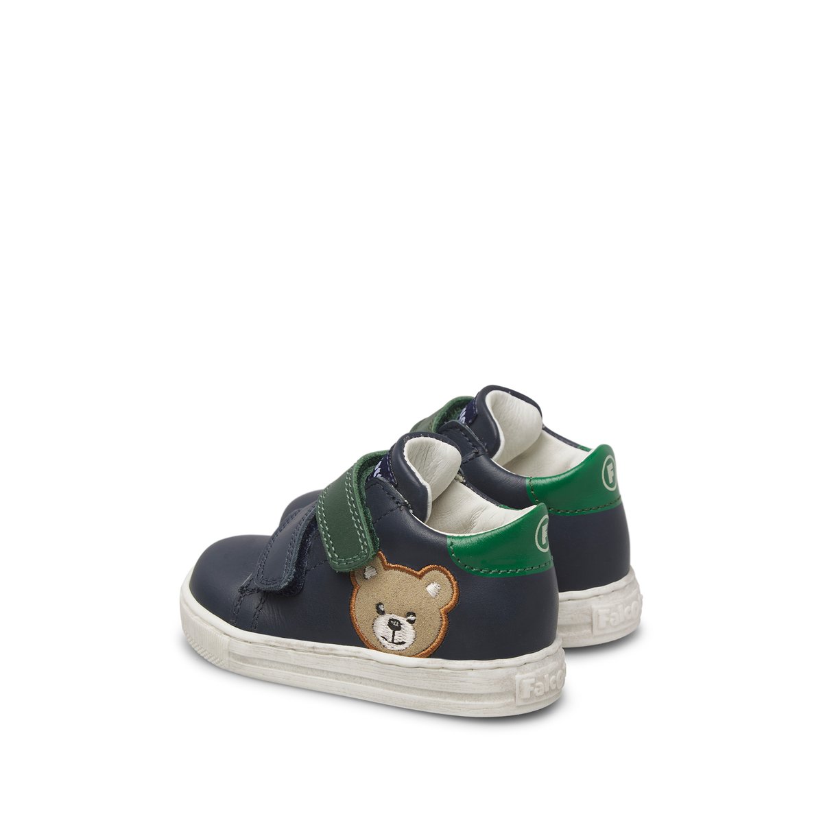 Baskets en cuir GEORDI 3 VL bleu-vert-, FALCOTTO