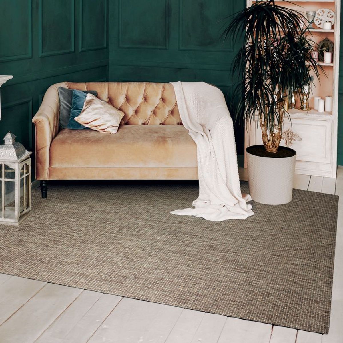 Tapis scintillant pour intérieur-extérieur  NAROSKI gris, THE DECO FACTORY