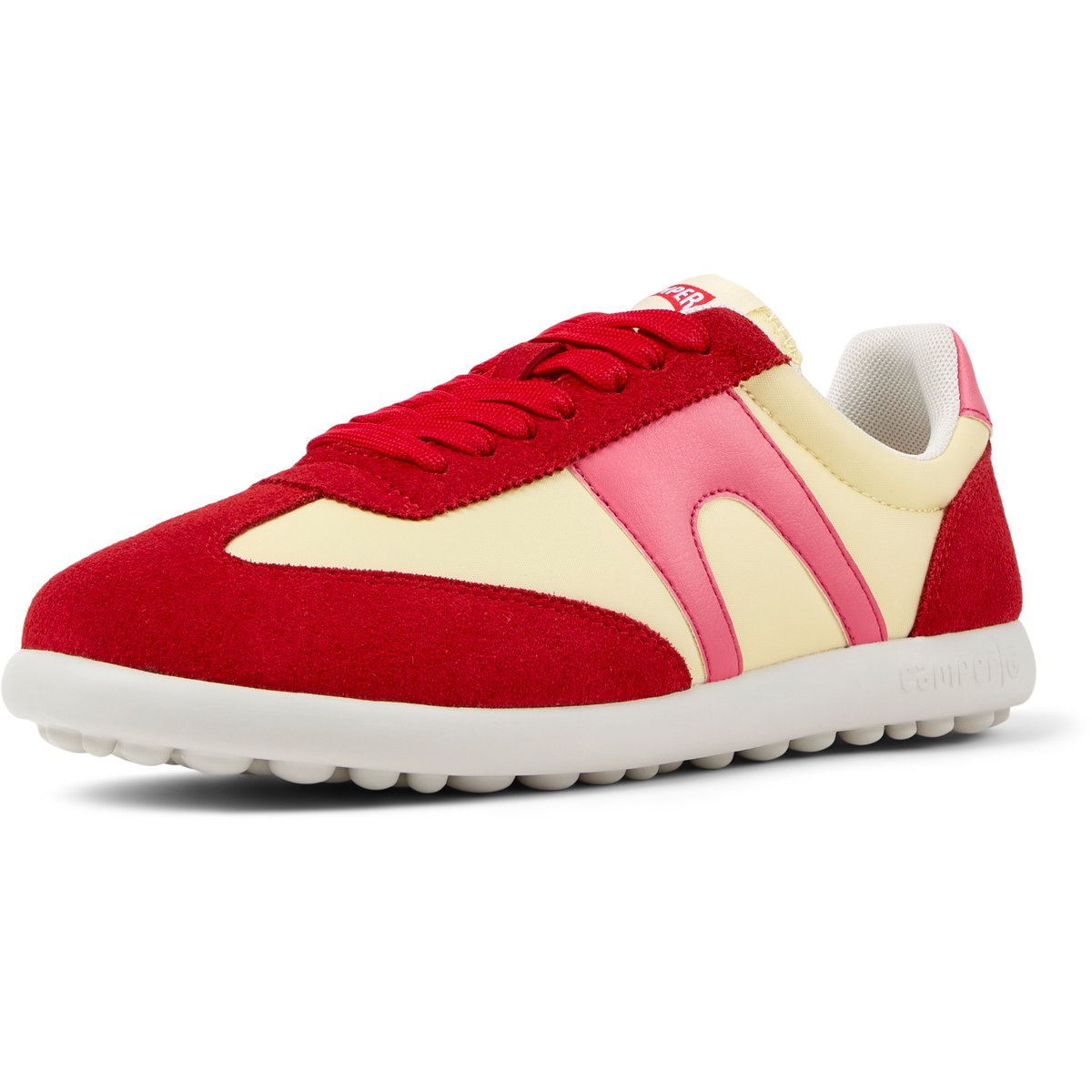 Baskets Cuir PELOTAS XLF jaune rouge, CAMPER