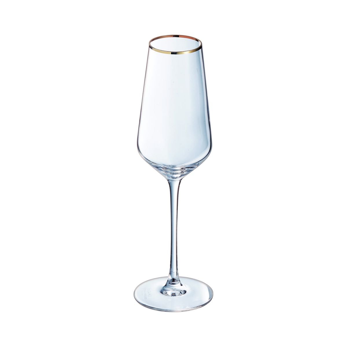 4 flûtes à champagne 23cl -ULTIME BORD OR transparent, CRISTAL D ARQUES