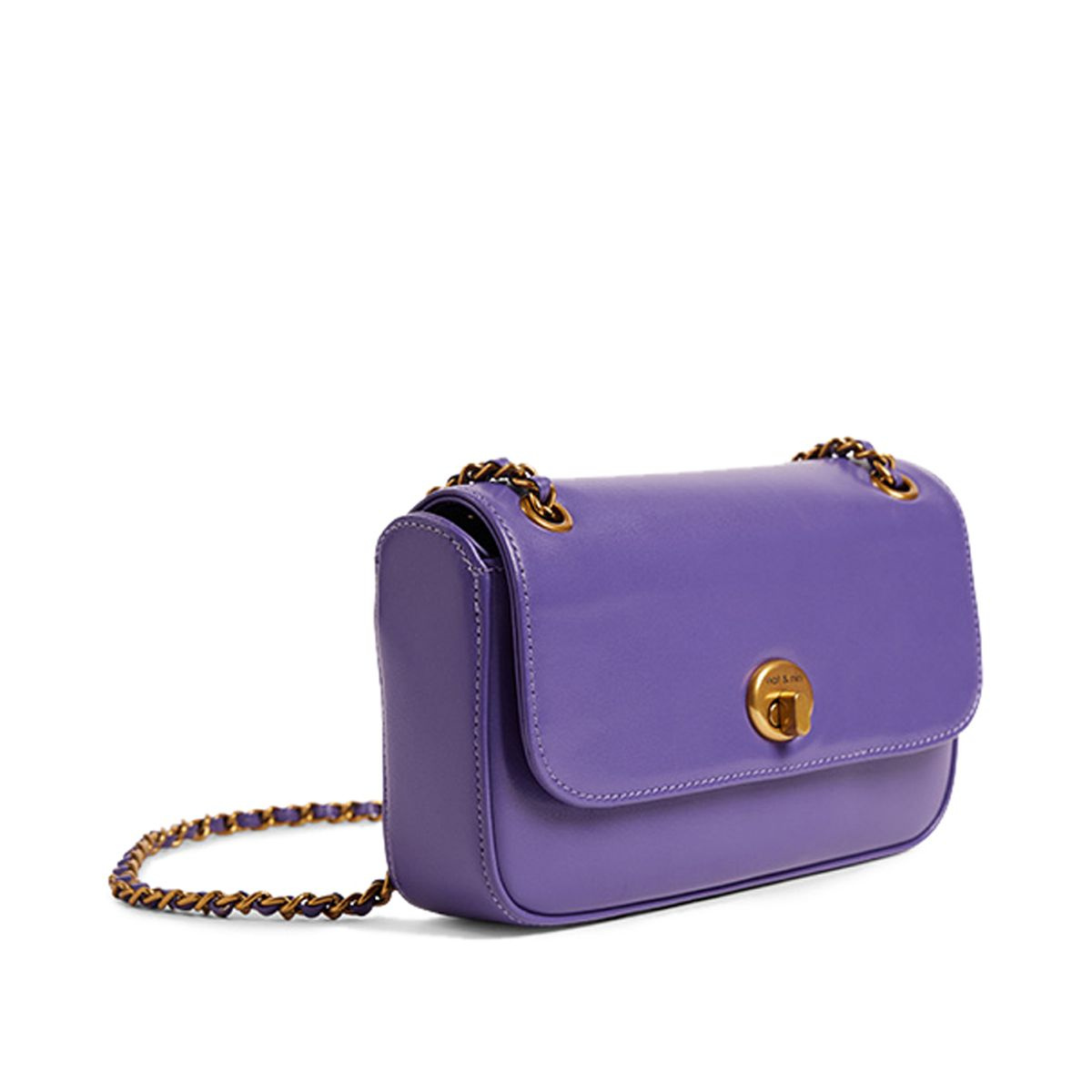 Sac à bandoulière en cuir avec chaîne MINI GRACE lavande, NAT & NIN