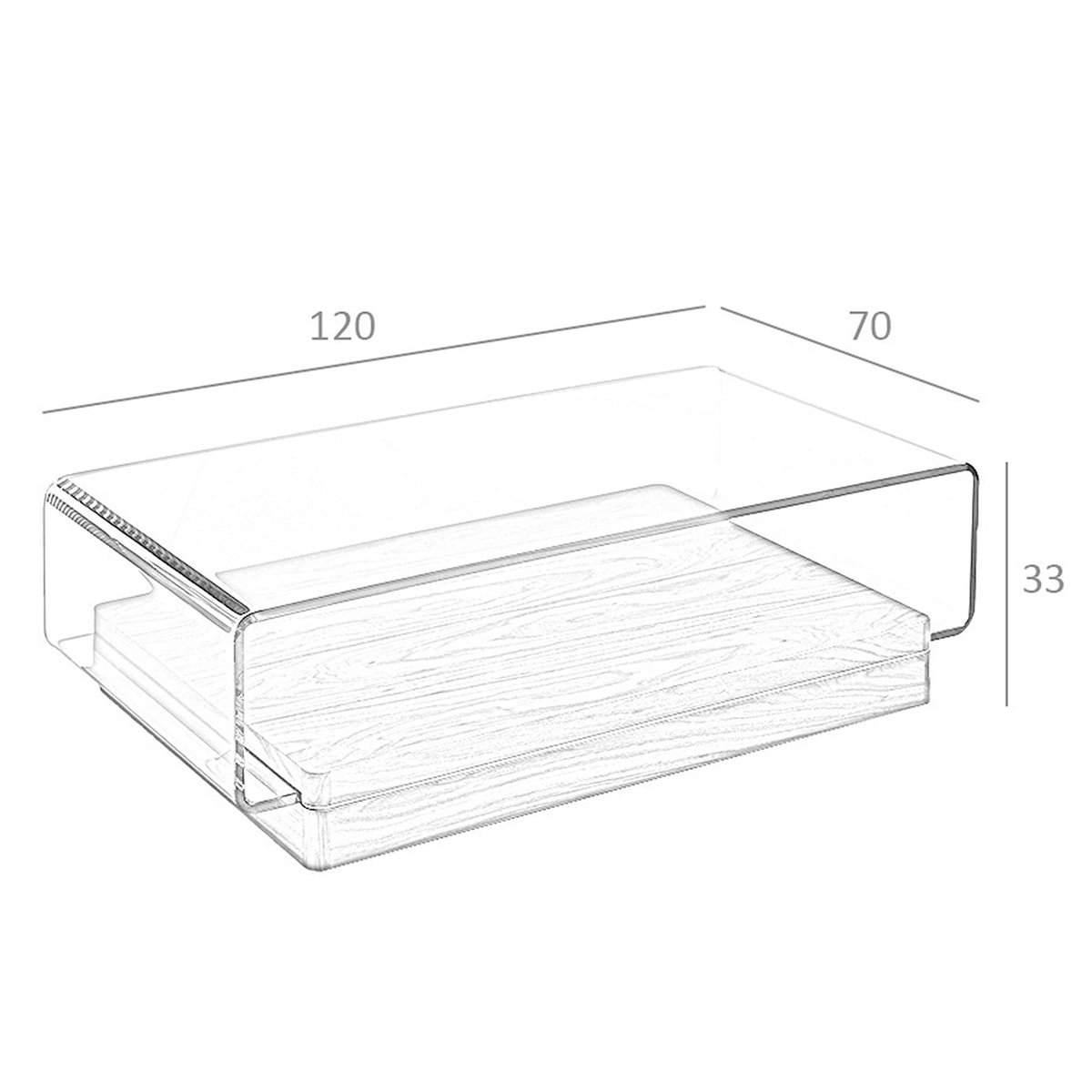 Table basse rectangulaire en verre trempé et noyer verre | noyer, ANGEL CERDA