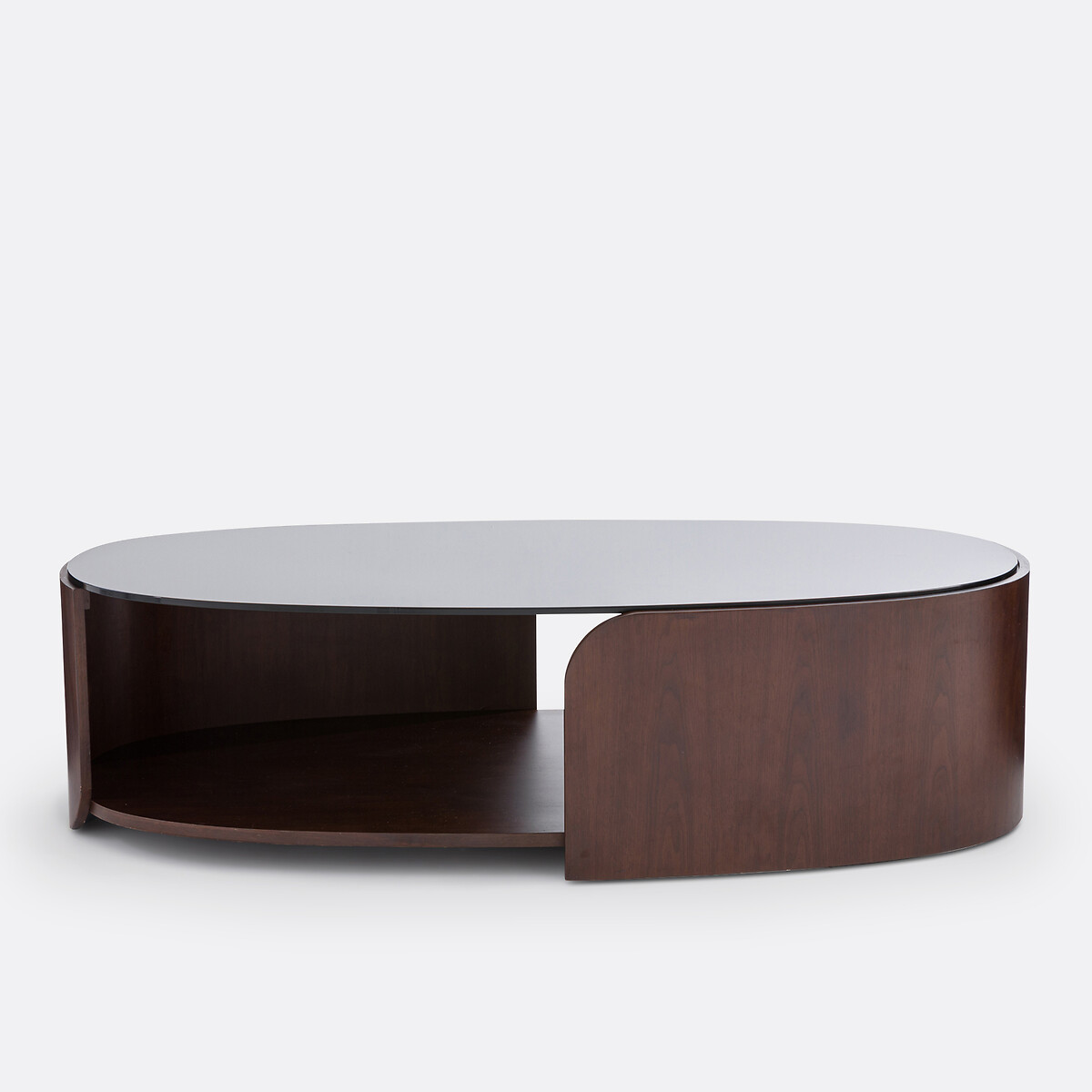 Table basse plateau en verre trempé Spinella coloris noyer, LA REDOUTE INTERIEURS