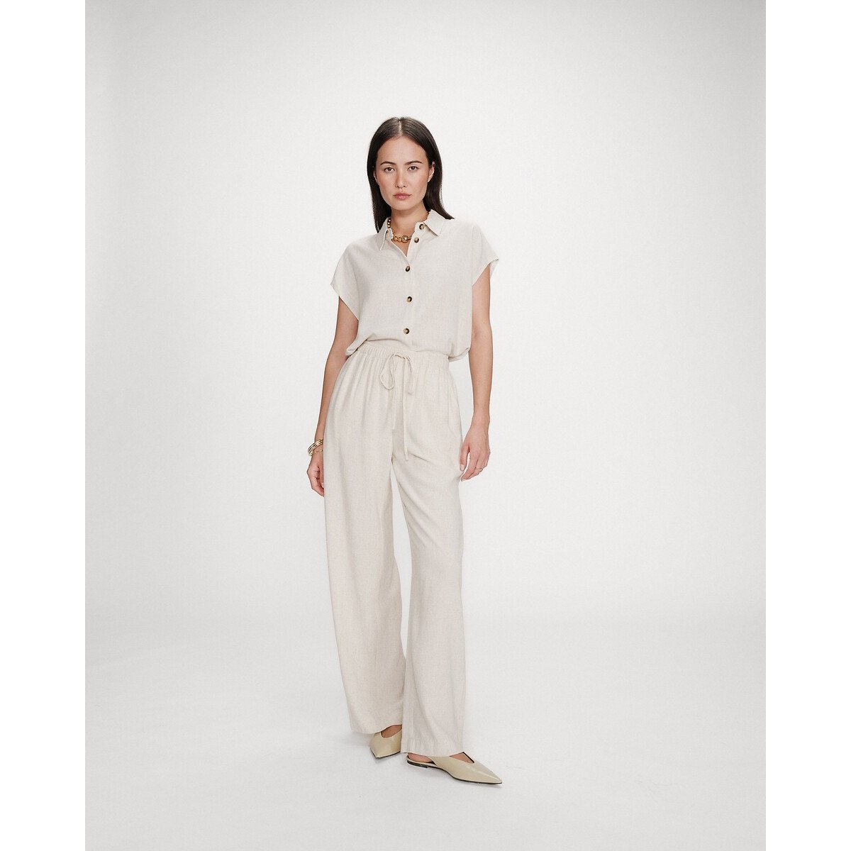 Pantalon droit RAVEN beige, GRACE & MILA