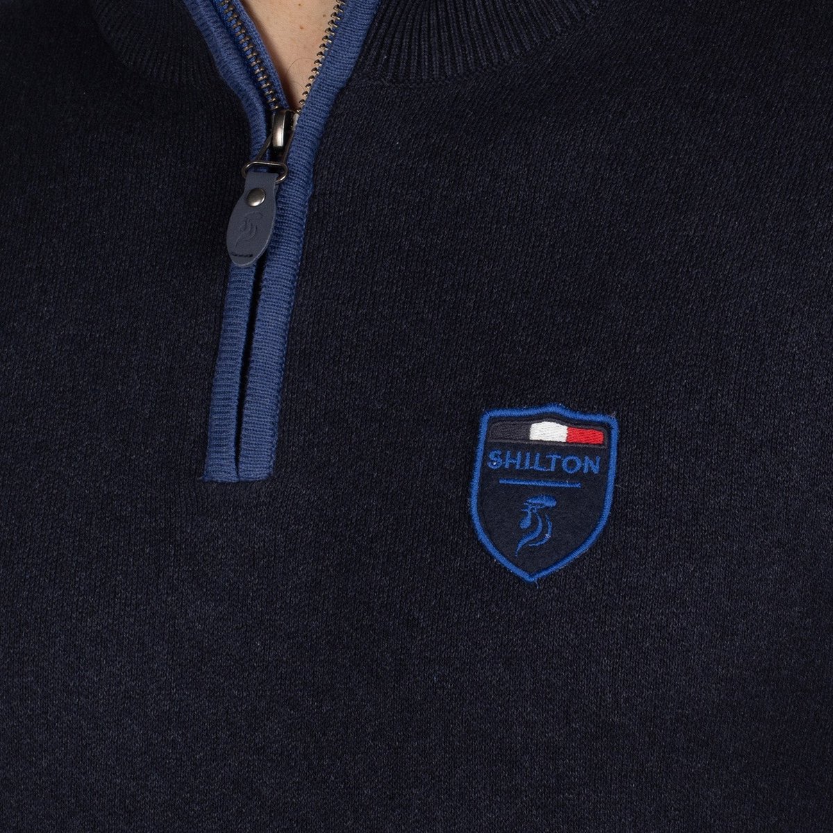 Pull camionneur french ecusson navy, SHILTON