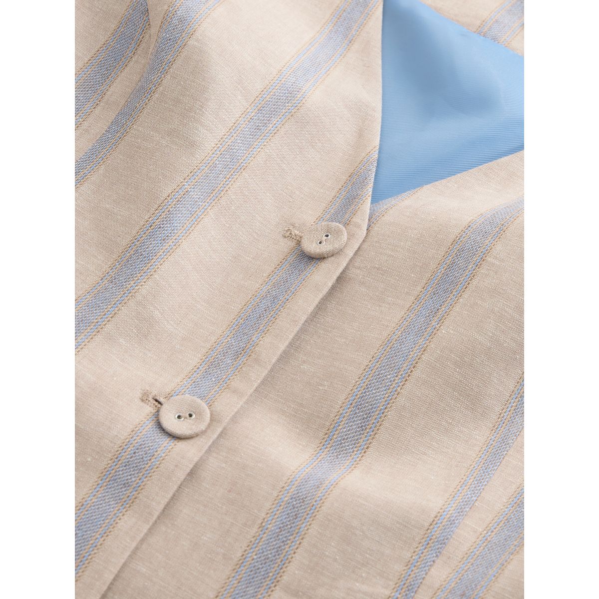 Gilet en lin mélangé n. premium rayures bleues/beige, NEXT