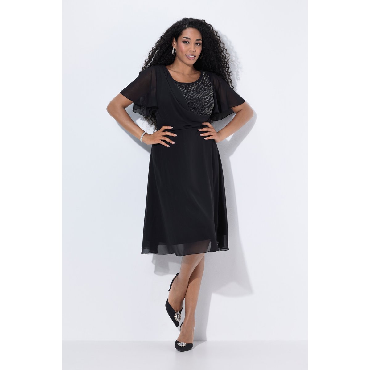 Robe de soirée en mousseline noir, ULLA POPKEN