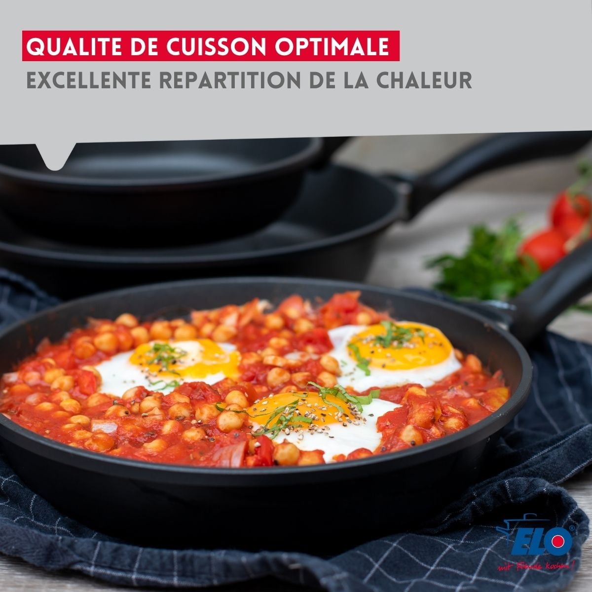 Poêle à frire 20 cm sans PFAS ALUCAST noir, ELO