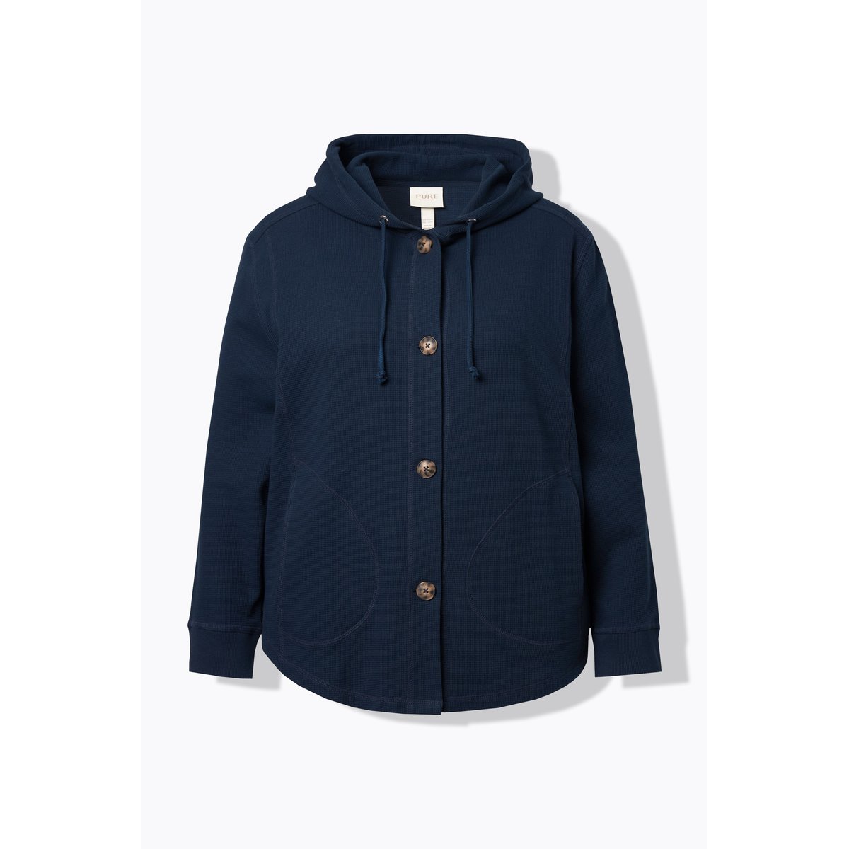 Veste à capuche en molleton de coton bio marine, ULLA POPKEN