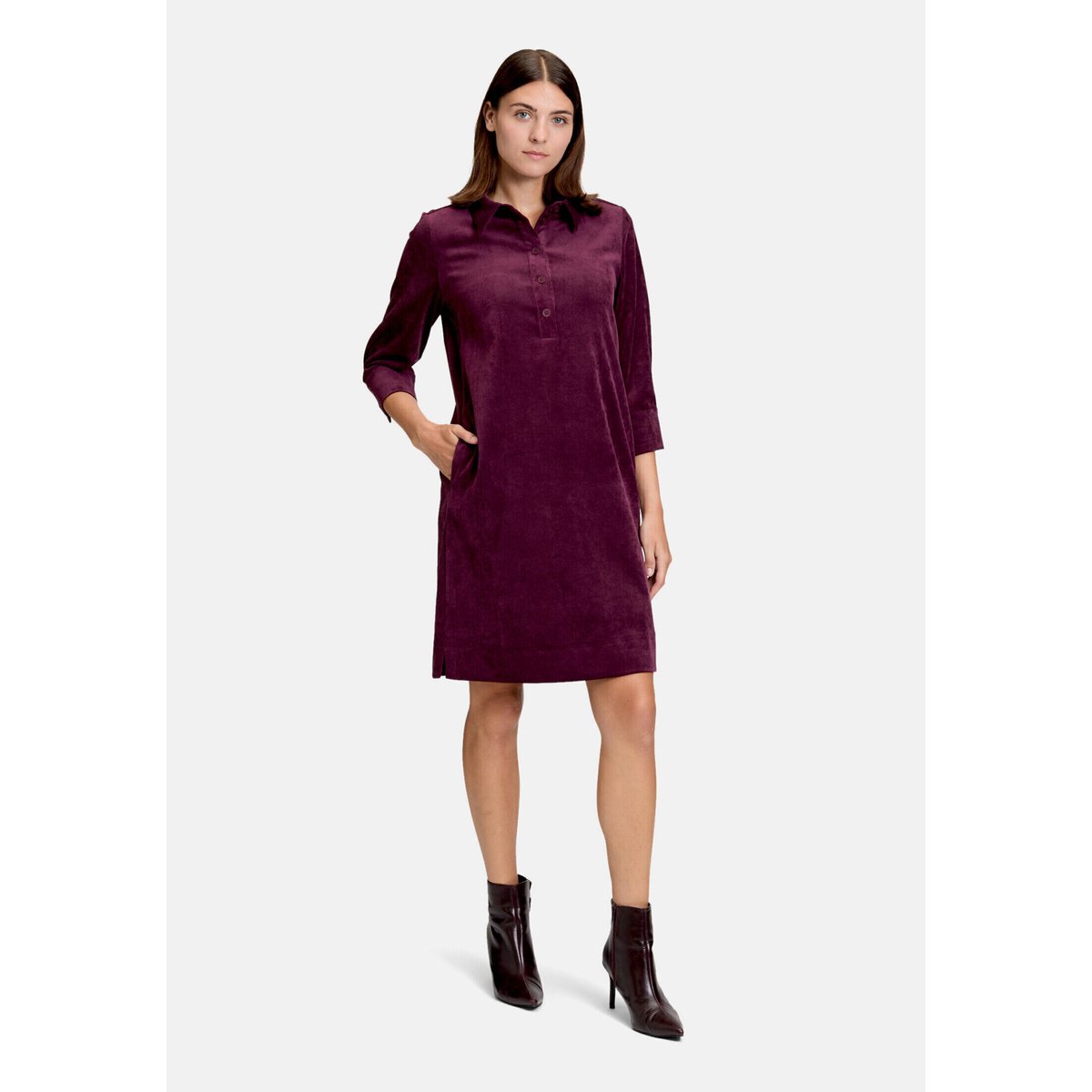 Robe casual à col dark aubergine, BETTY & CO