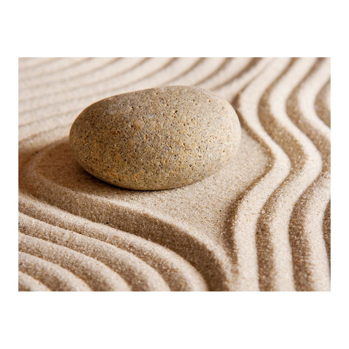 Papier peint intissé panoramique Orient Sable et galet zen multicouleur, EDEN