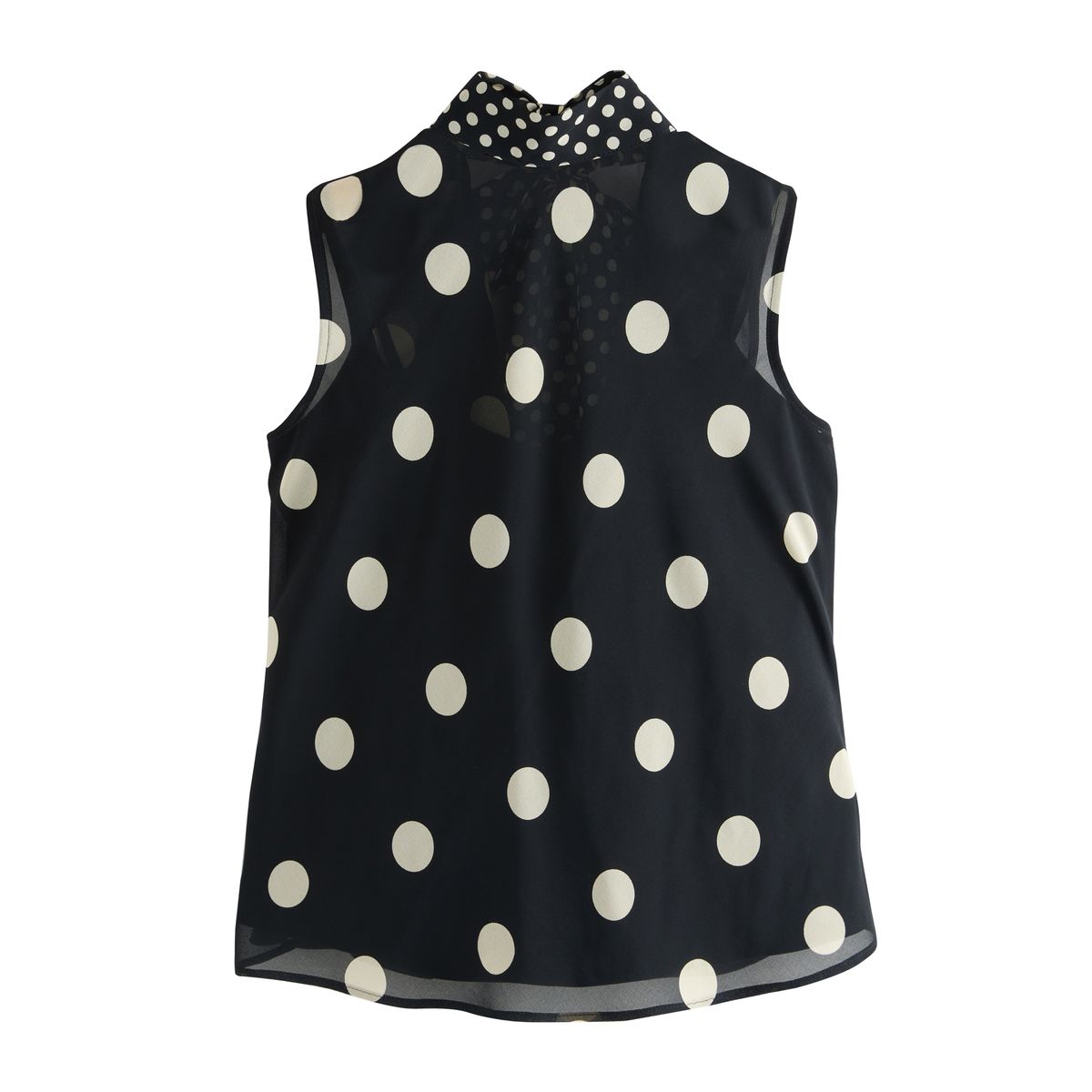 Haut sans manches en mesh avec foulard noir à pois, NEXT