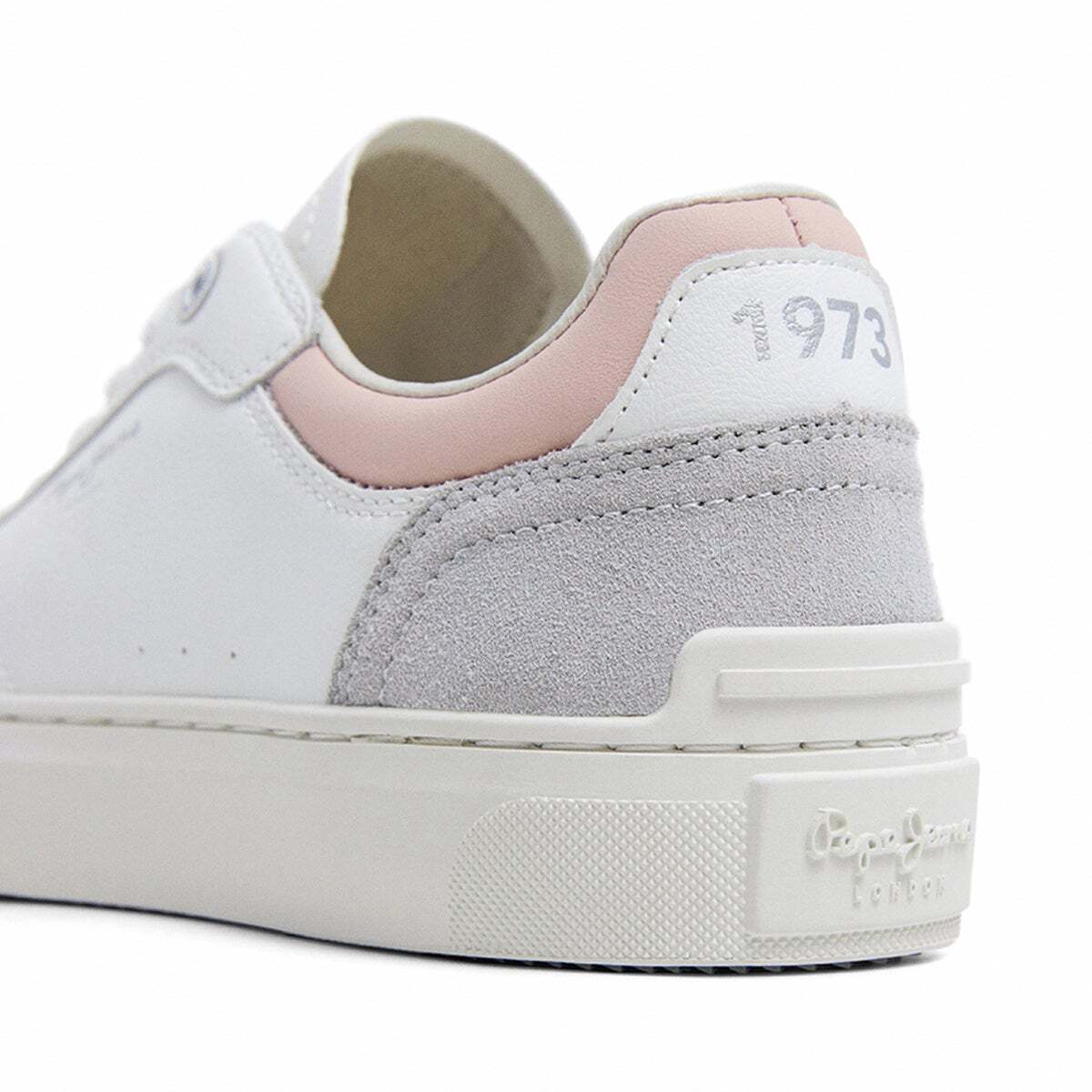 Sneakers En Cuir Avec Détails En Daim blanc, PEPE JEANS