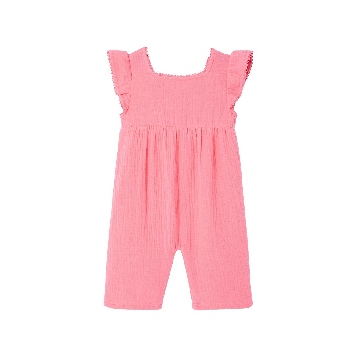 Combinaison bébé en gaze de coton rose, VERTBAUDET