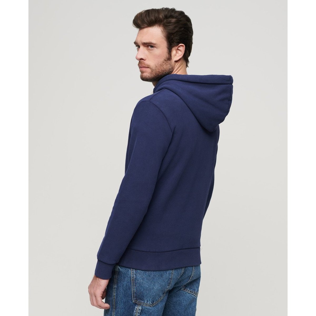 Sweat à capuche à motif Gasoline Workwear bleu marine intense, SUPERDRY