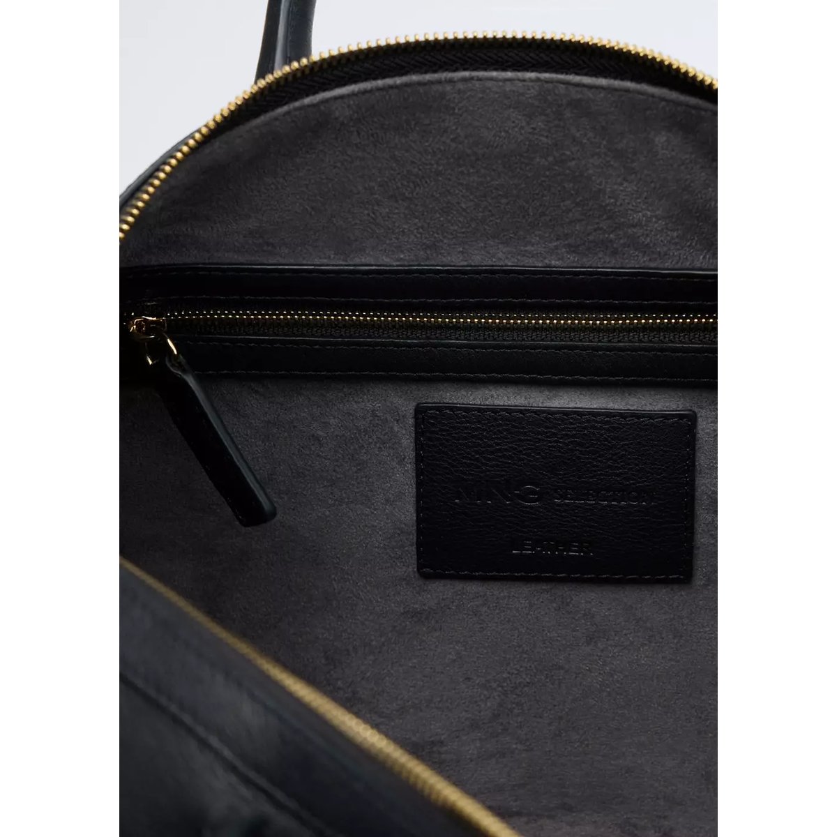 Sac en cuir anse double bleu marine, MANGO