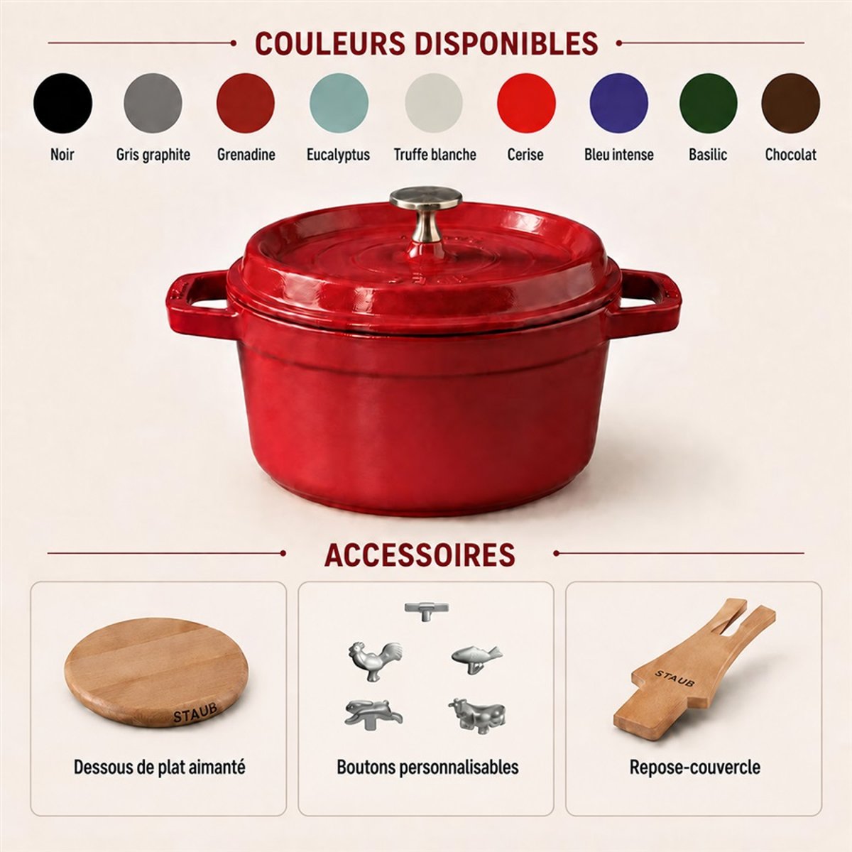 Cocotte en Fonte, Ovale noir mat, STAUB