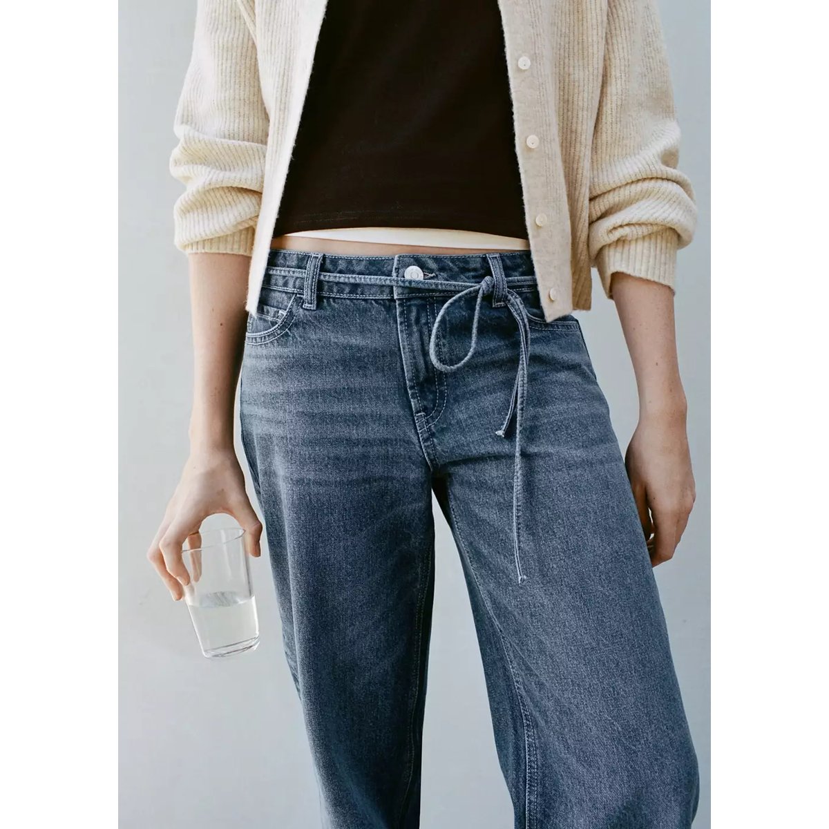 Jean droit low waist bleu moyen, MANGO TEEN