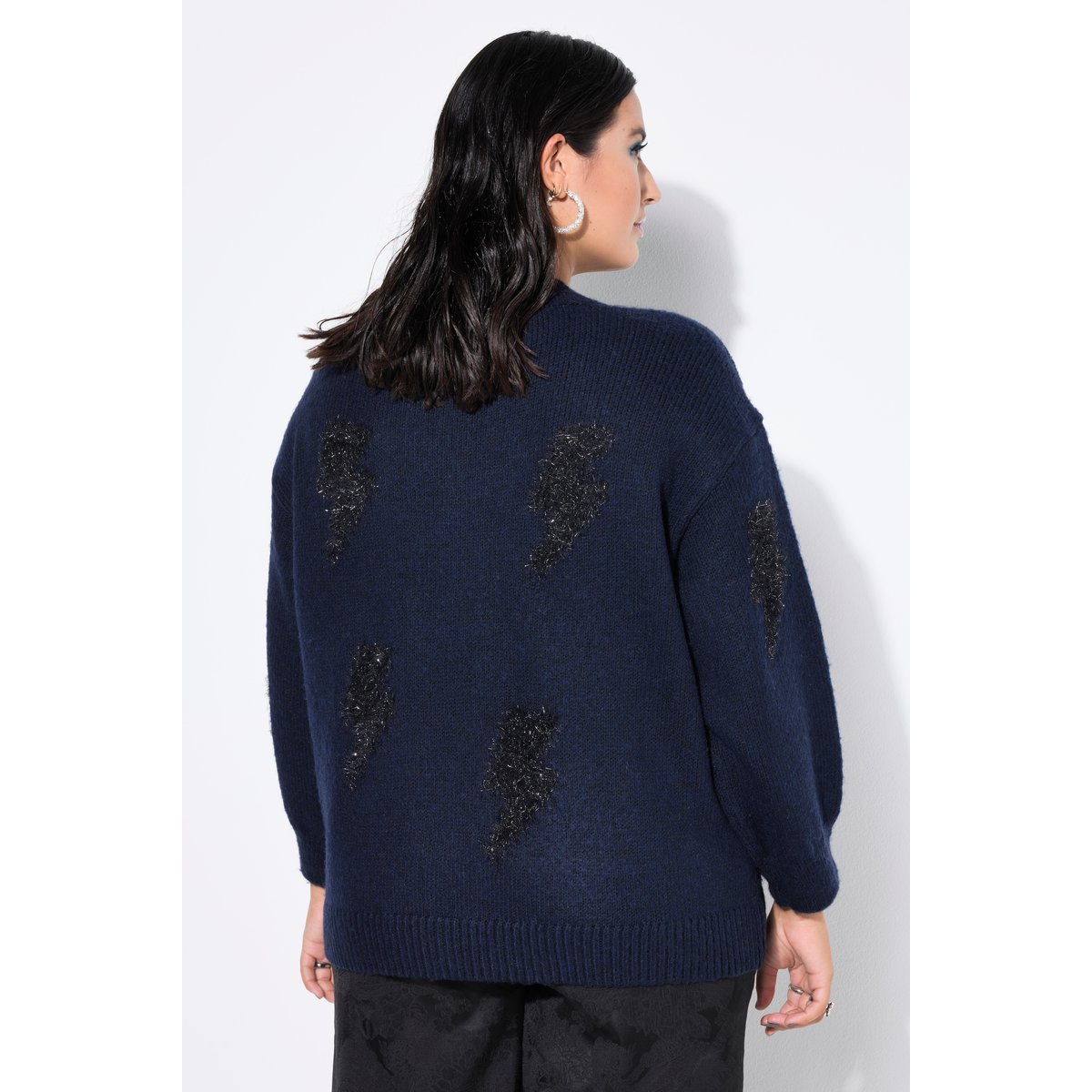 Pull oversize, motifs scintillants marine, STUDIO UNTOLD