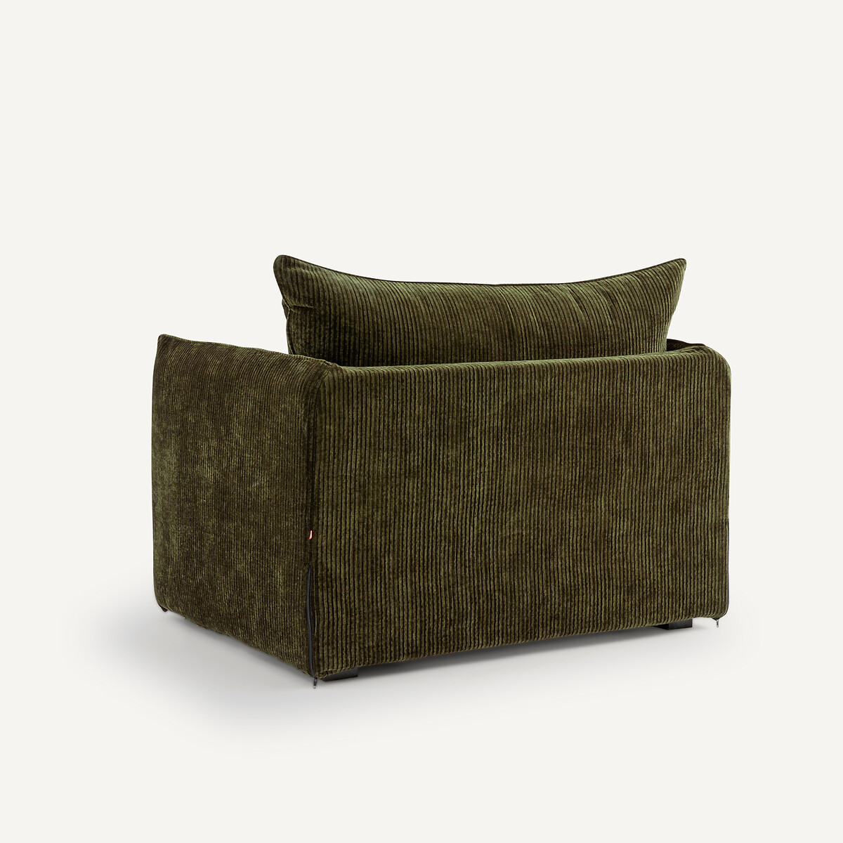 Fauteuil XL in geribd fluweel, Néo Chiquito dennenhout, AM.PM