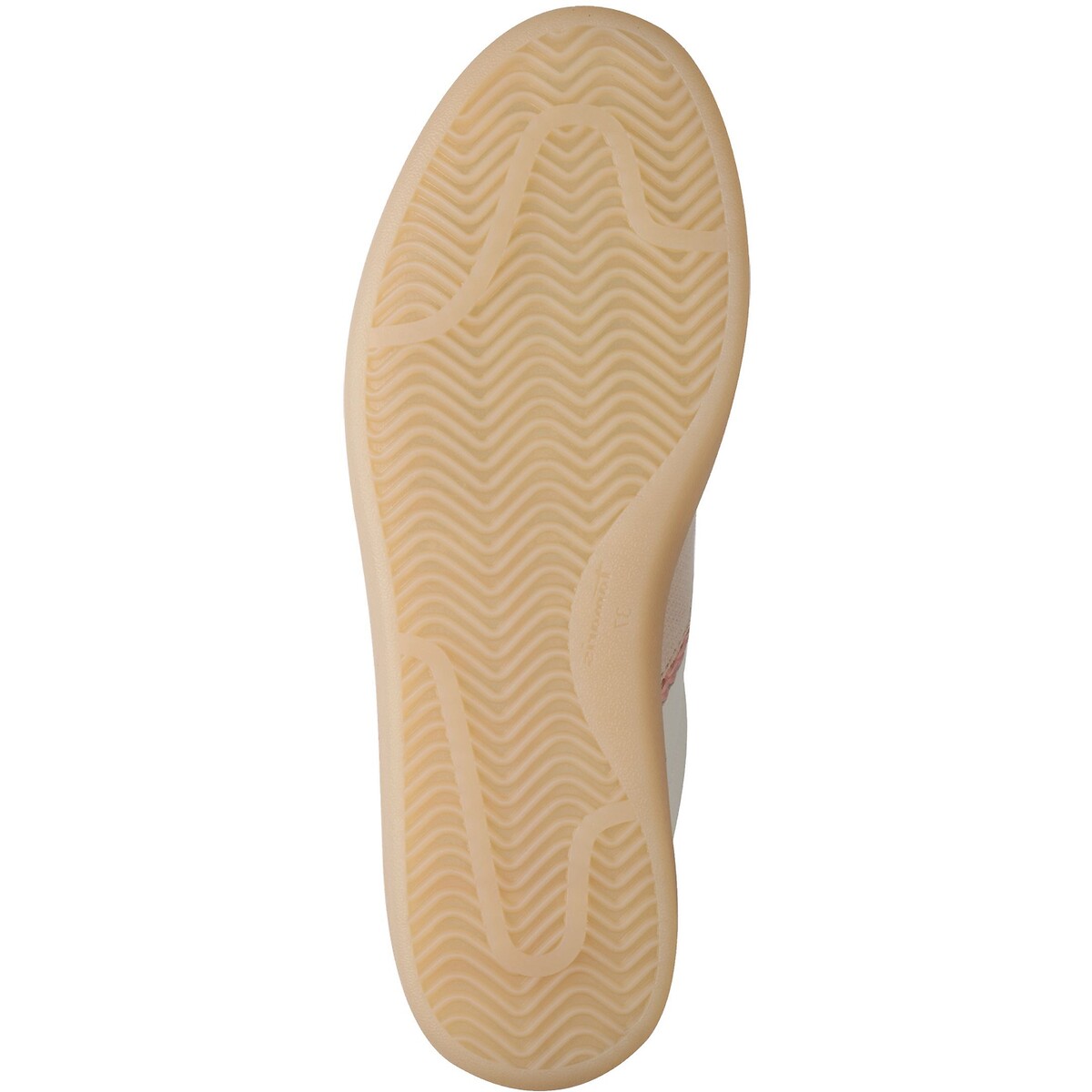 Baskets cycliste en cuir blanc/rose, TAMARIS