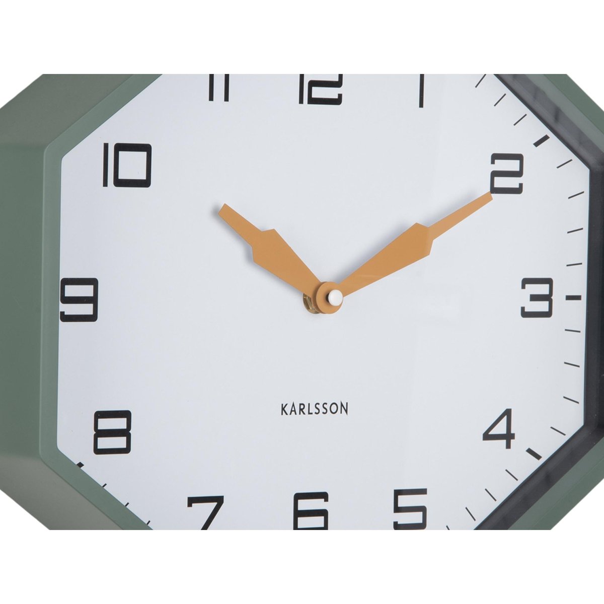 Horloge Murale Plastique MODERN FACTORY OCTAGON vert jungle, KARLSSON