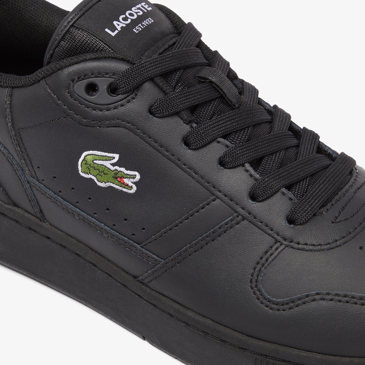 Sneakers T-Clip Set homme en cuir noir-02h, LACOSTE