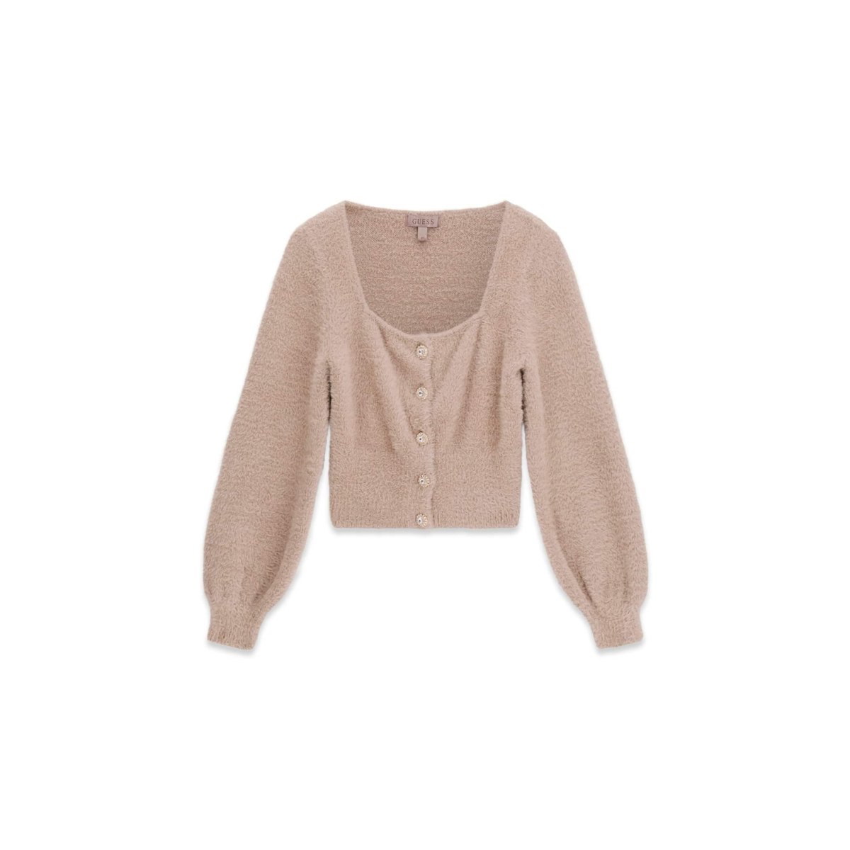 Cardigan À Boutons Bijoux marron, GUESS