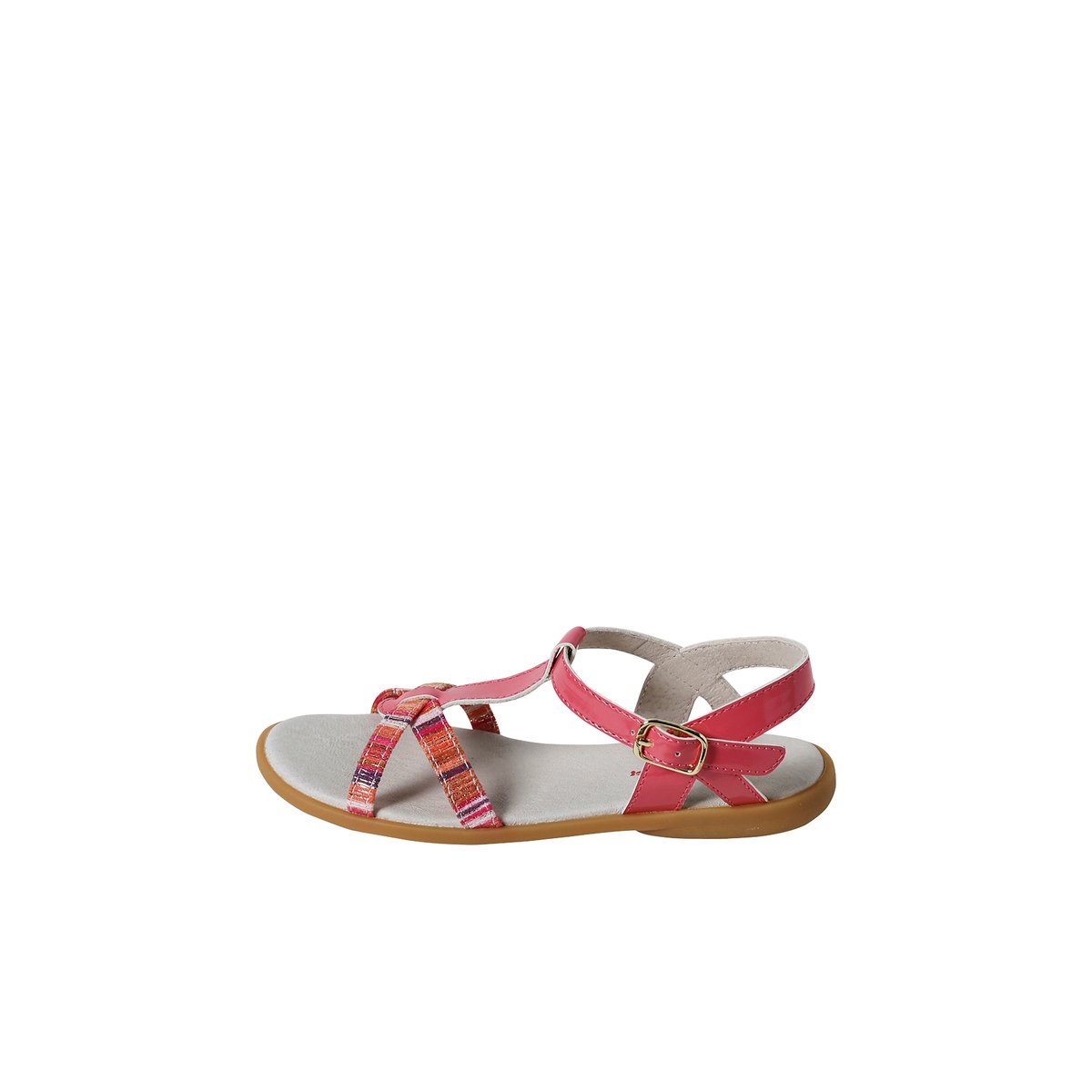 Sandales fantaisie pompons lot rose, VERTBAUDET