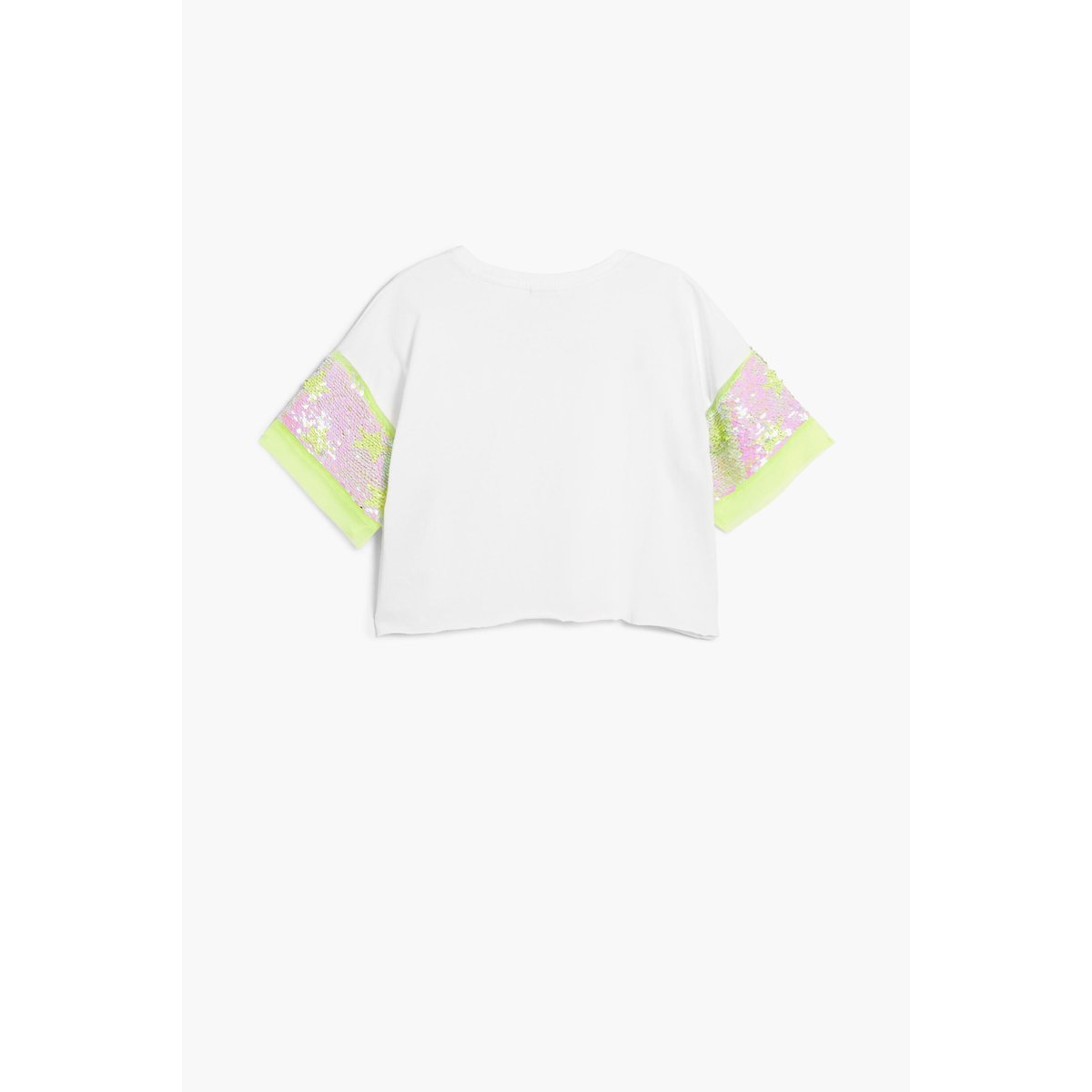 T-shirt manches sequins beige, DESIGUAL