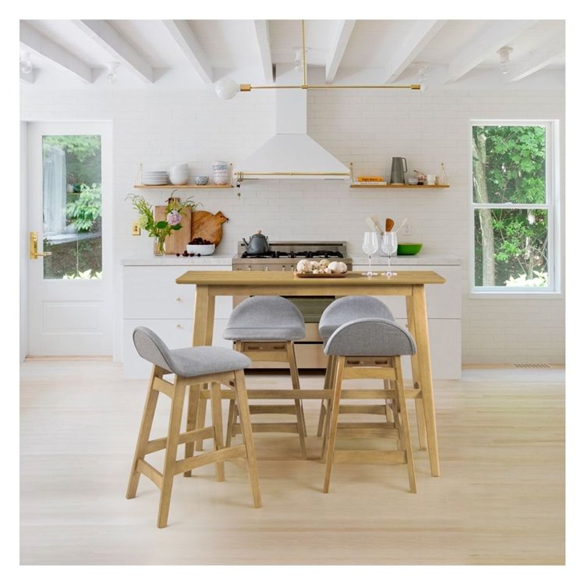 Table de bar rectangulaire en bois - BUVETTE bois clair, MAISON PAVANE