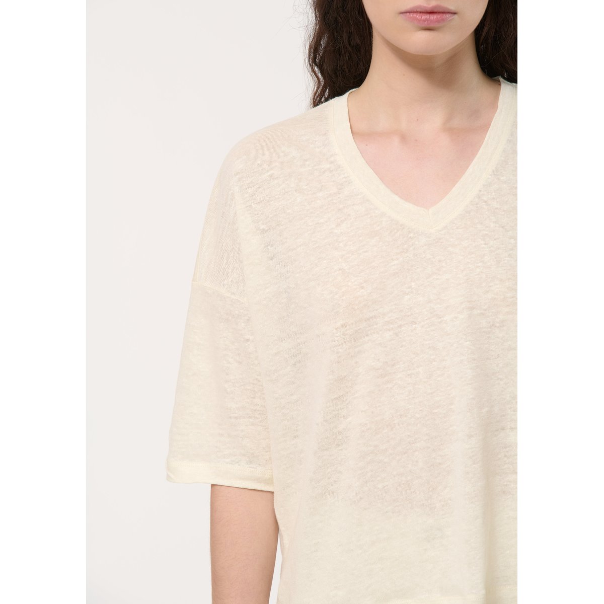 T-shirt ample en lin manches courtes naturel, HUMILITY
