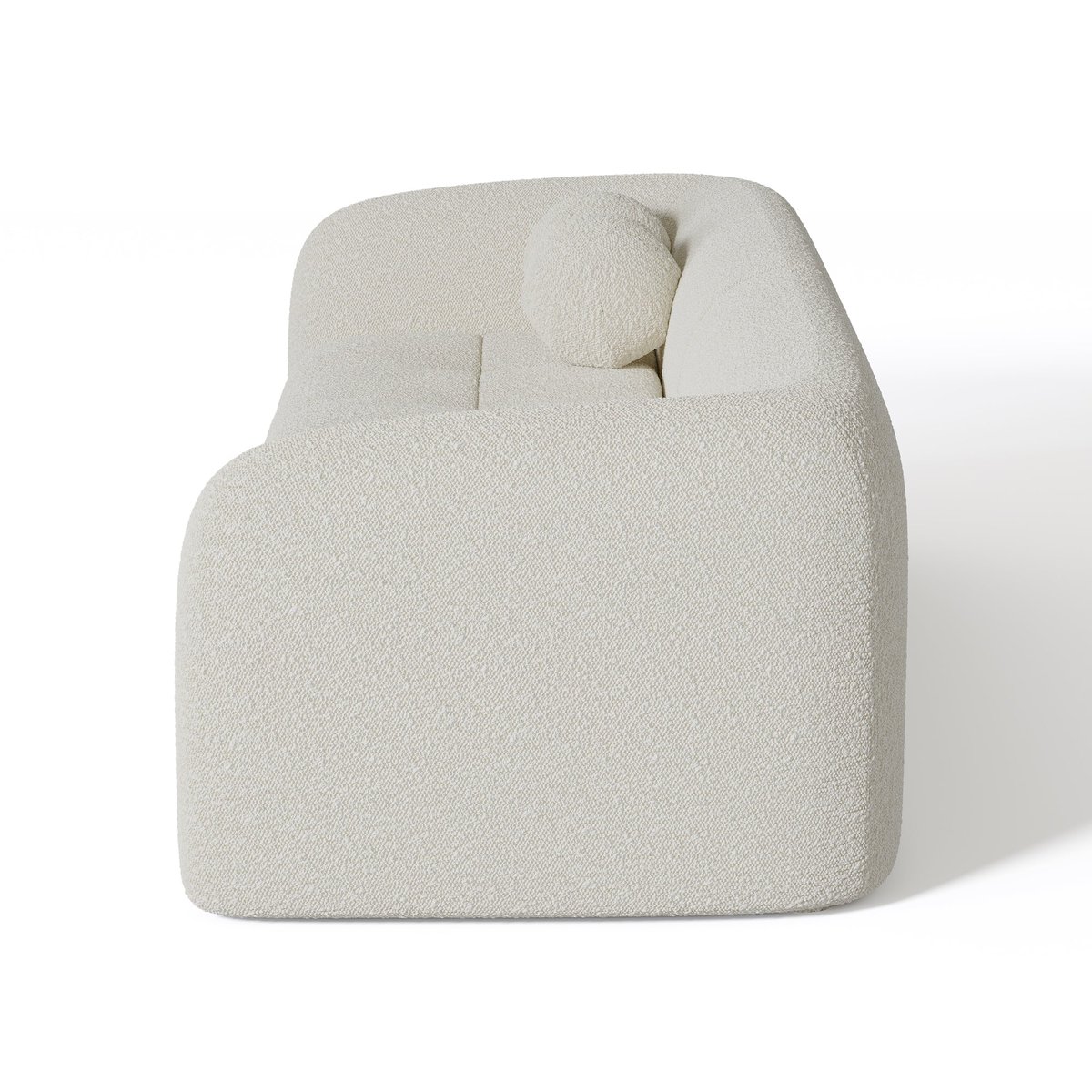 Canapé 3 places en tissu bouclette HAUSSMANN crème, SIA HOME