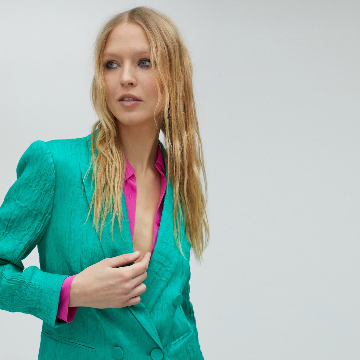 Blazer à manches longues turquoise, LOLA CASADEMUNT