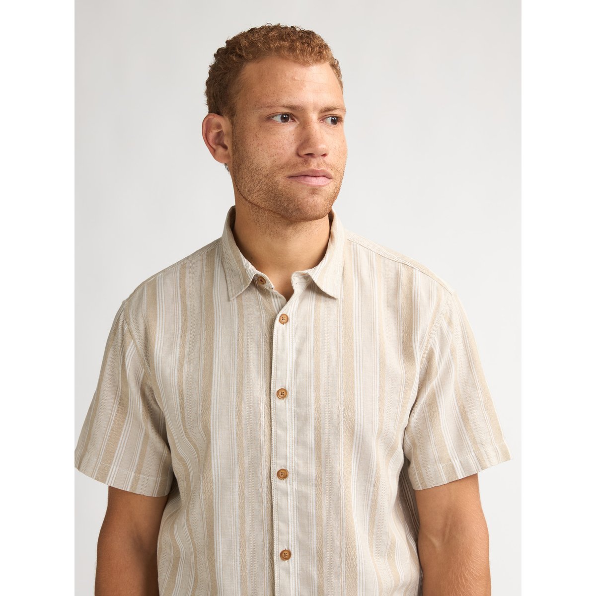 Chemise rayée à manches courtes ranger orange light tan, PETROL INDUSTRIES