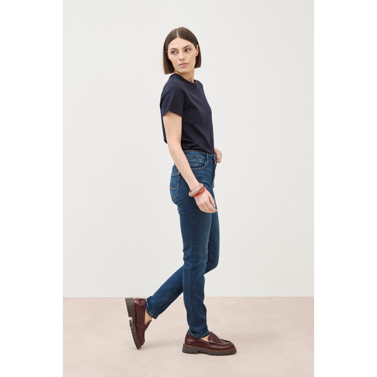 Jeans slim taille haute denim brut, BONOBO