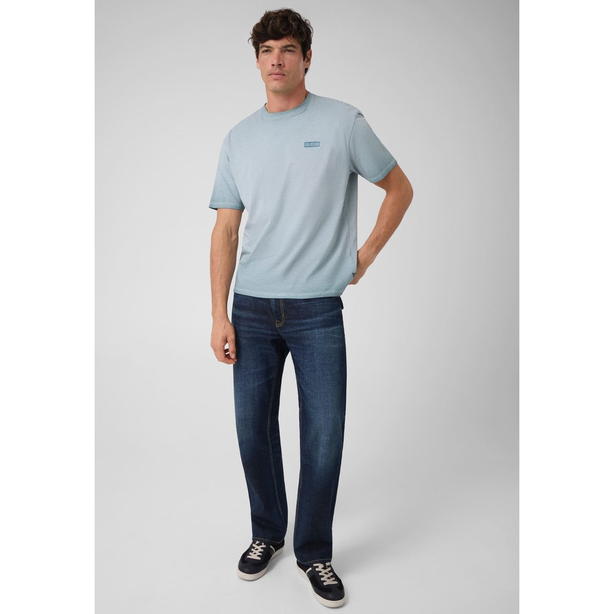 T-Shirt Avec Logo bleu, GUESS