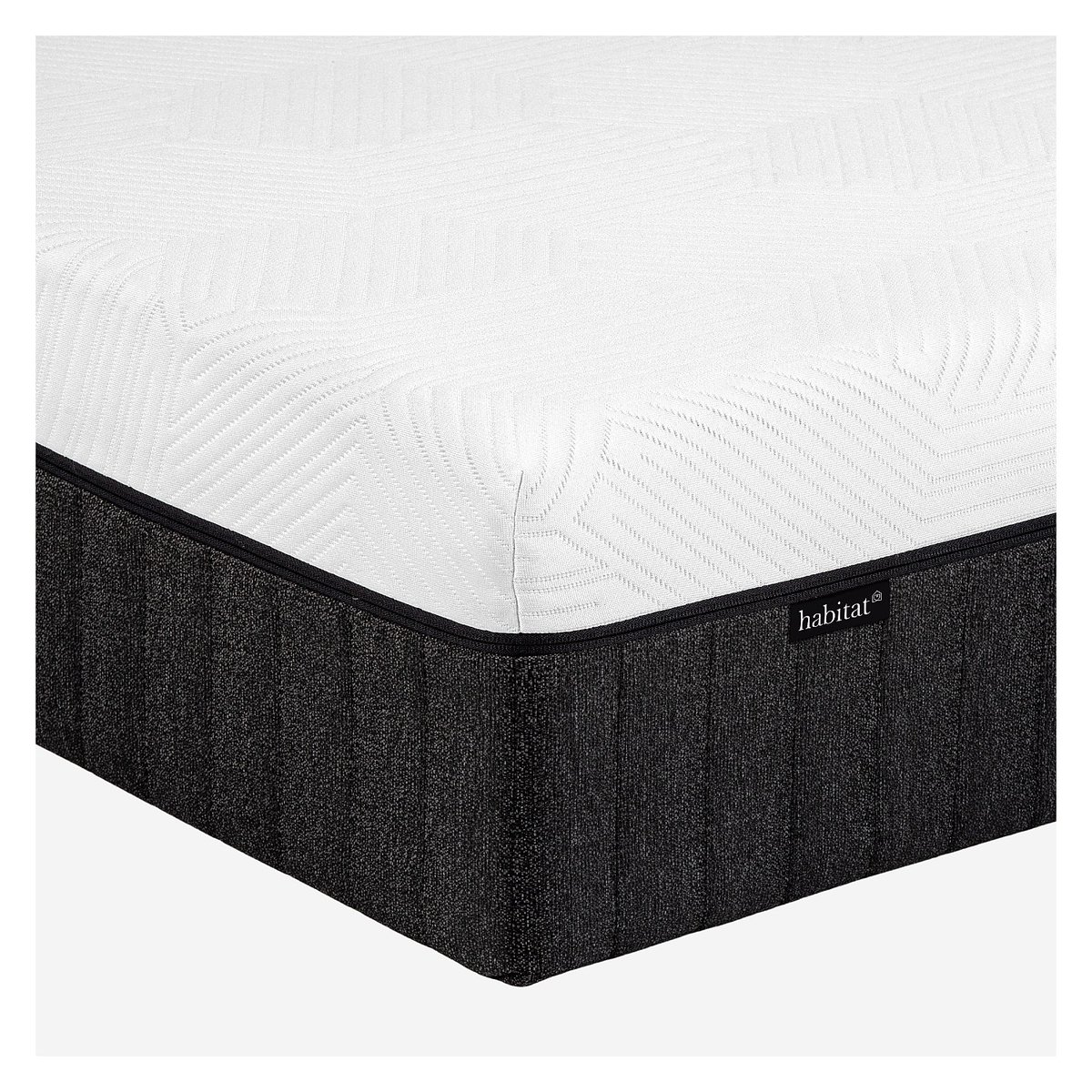Matelas hybride déhoussable ressorts ensachés et mousse à mémoire de forme HYBRIDE GENESE blanc, HABITAT