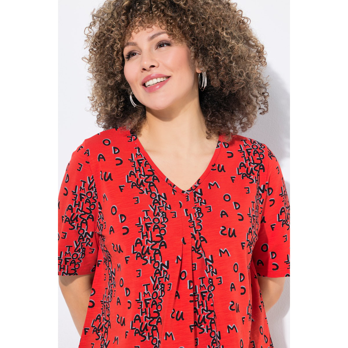 T-shirt coupe évasée rouge, ULLA POPKEN