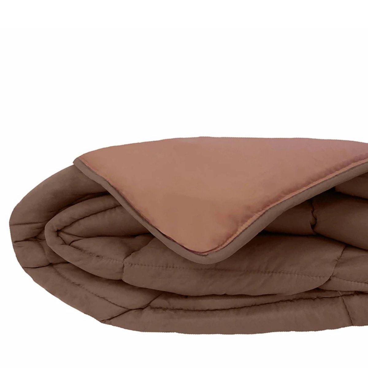 Couette chaude microfibre bicolore 400 gr/m2 marron chocolat, TOISON D OR