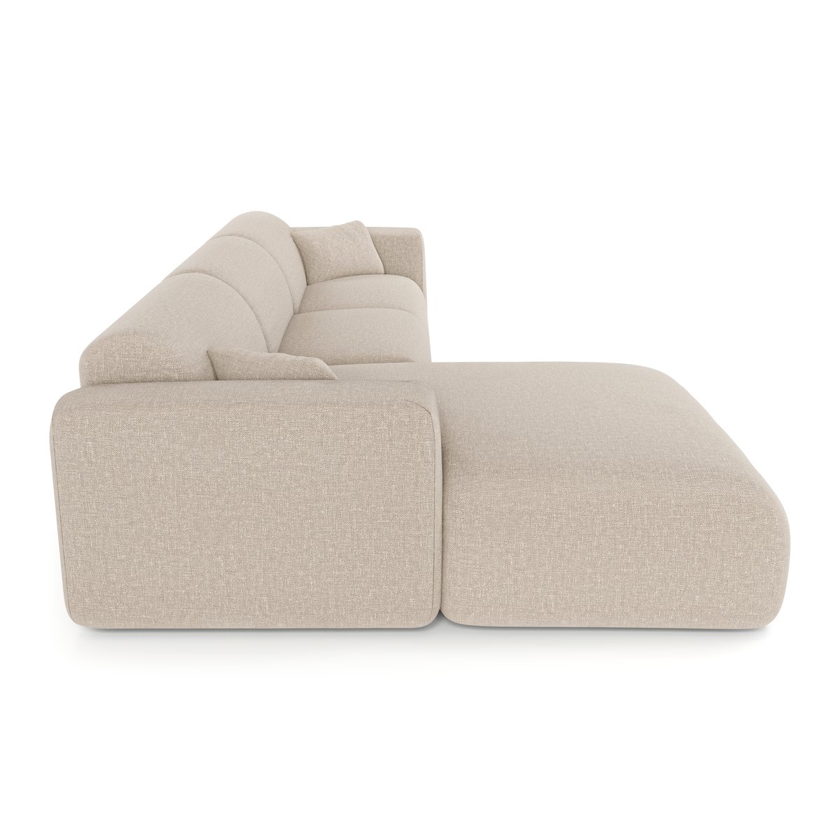 Canapé d'angle en tissu tramé MYRA beige, SIA HOME
