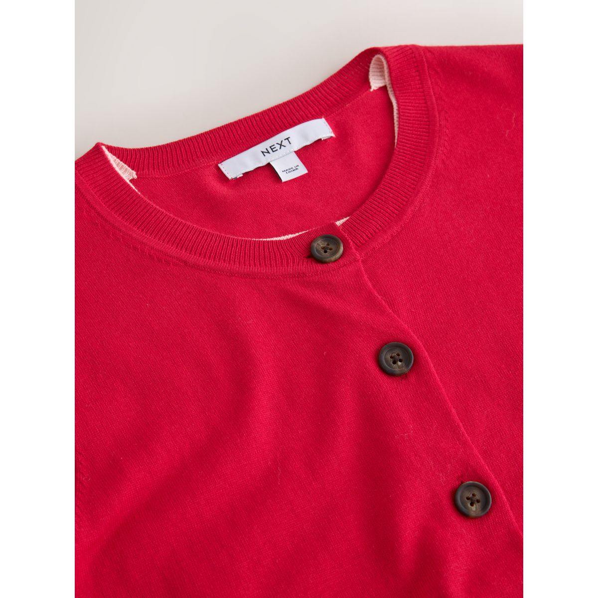 Cardigan ouvert coton superposé rouge/rose, NEXT