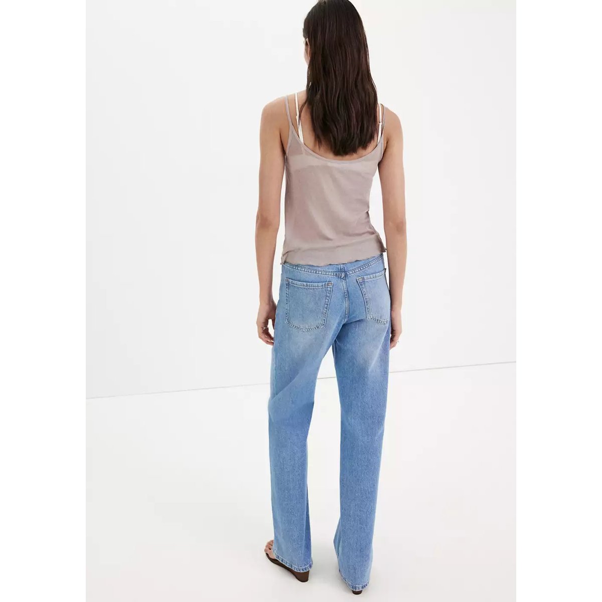 Jean Danila large taille haute bleu moyen, MANGO
