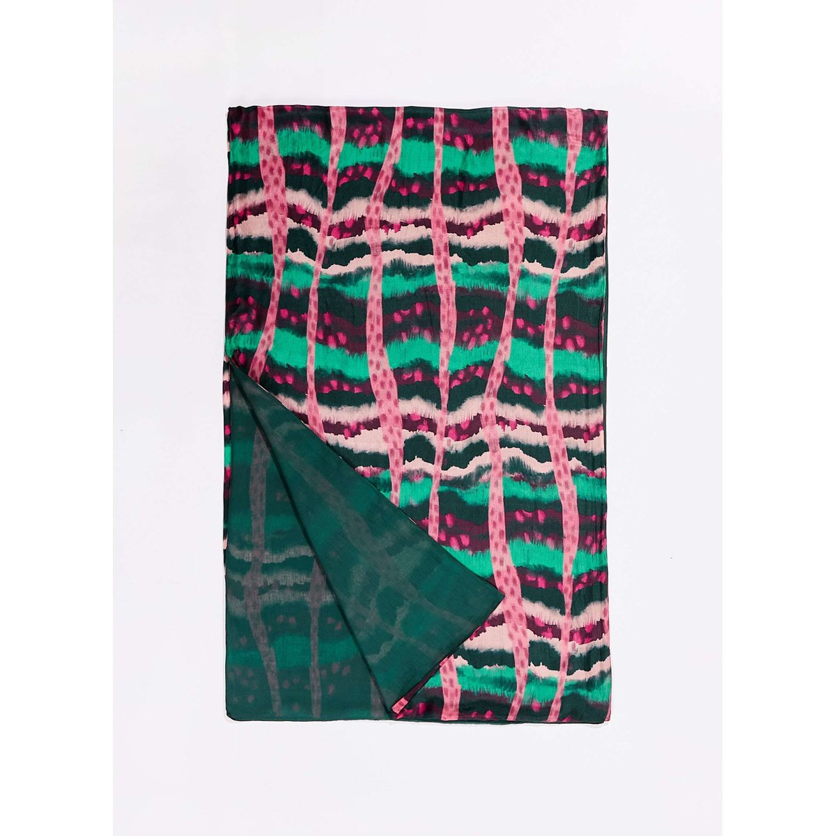 Foulard en soie rectangulaire imprimée SOIE rose sonora, LA FIANCÉE