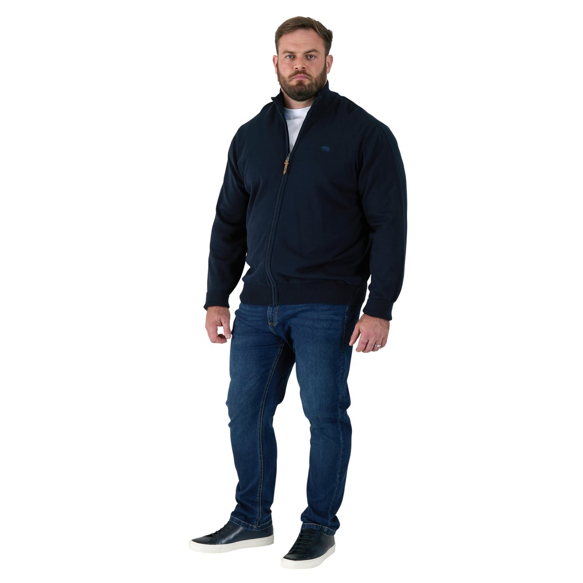 Veste à col montant grande taille FRANCO bleu marine, DUKE