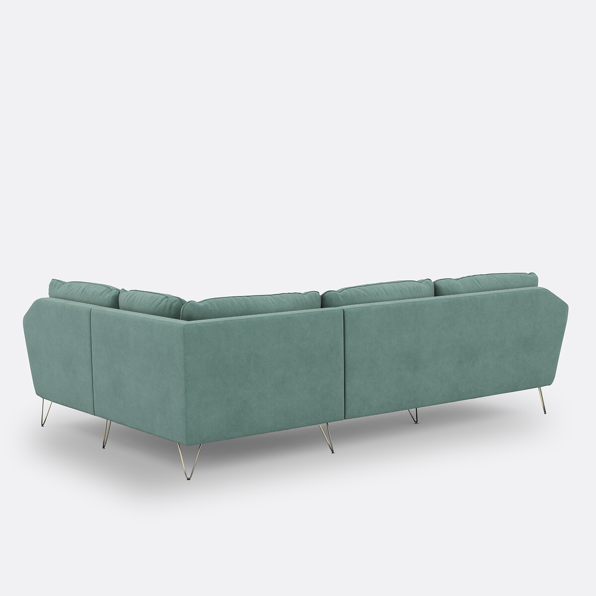 XL-Ecksofa Topim, Samt türkis, LA REDOUTE INTERIEURS