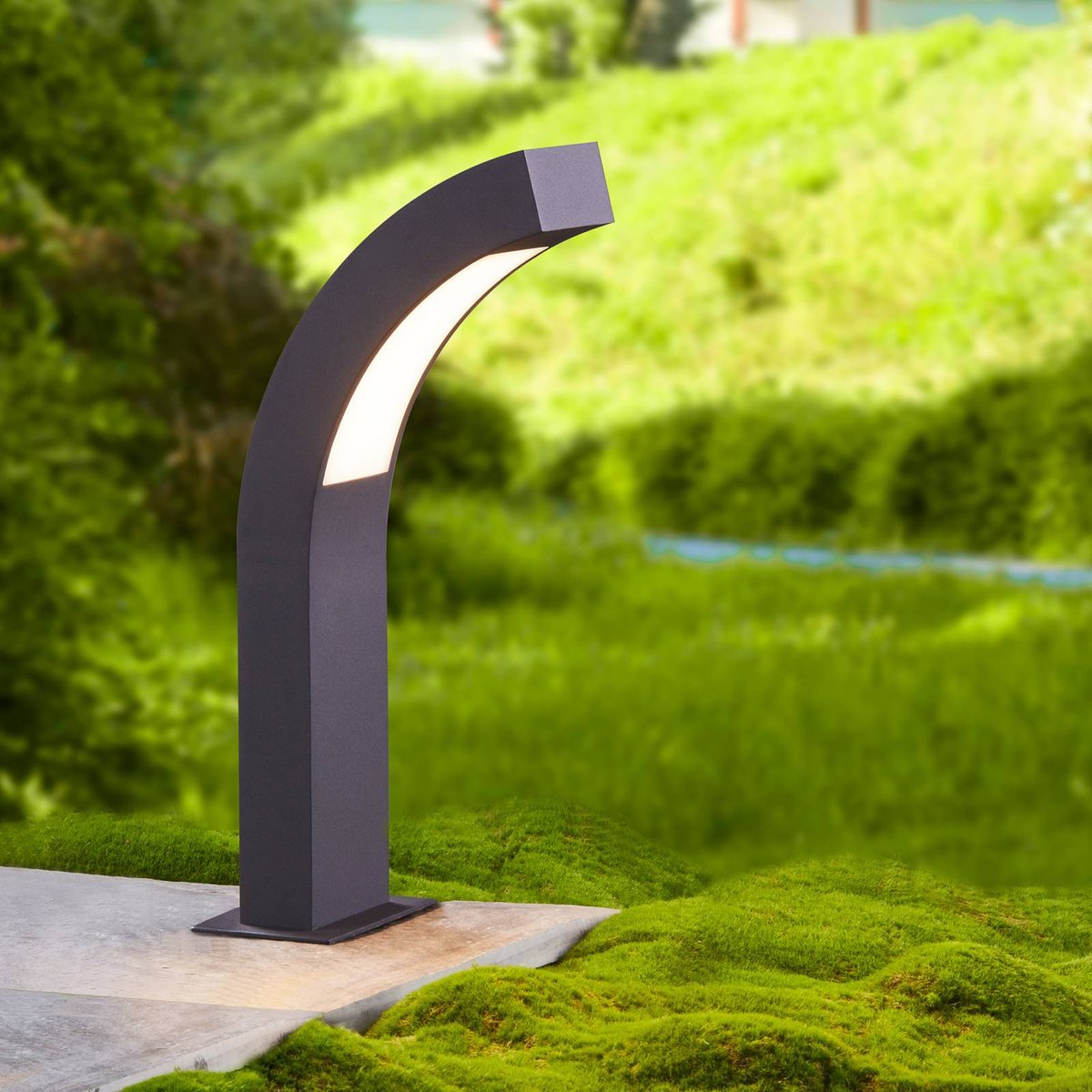 Luminaire extérieur en aluminium moderneLED gris graphite, blanc transparent, LUCANDE