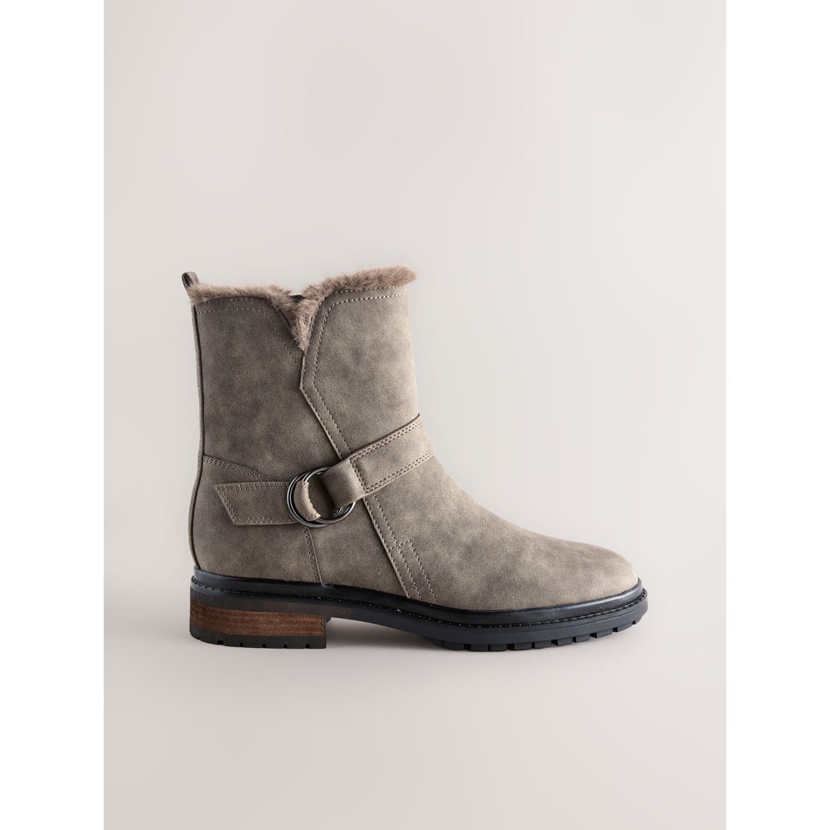 Bottines en imitation fourrure forever comfort® gris texturé, NEXT