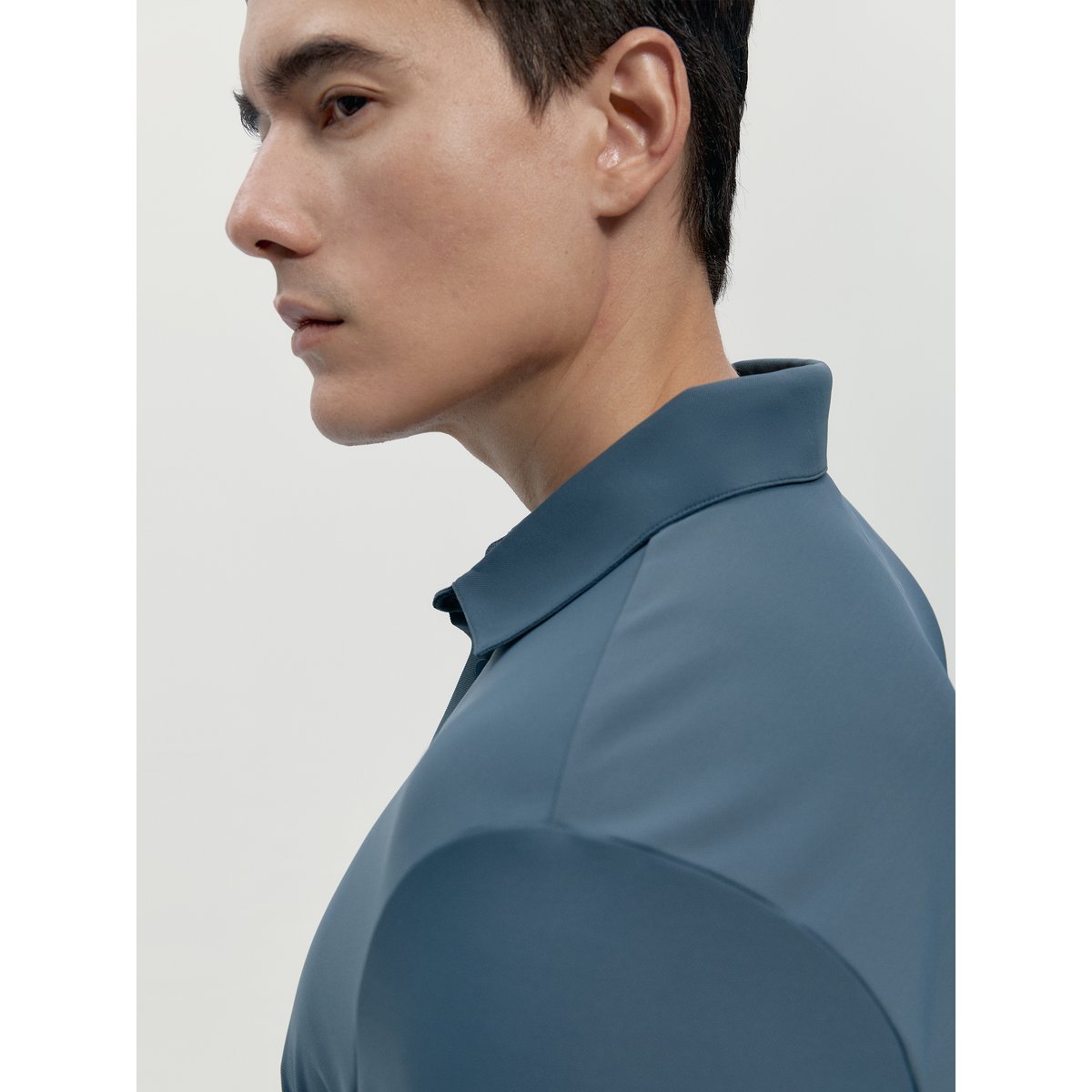 T-shirt de sport homme Scanno Manches courtes col polo bleu gris tempête, BORN